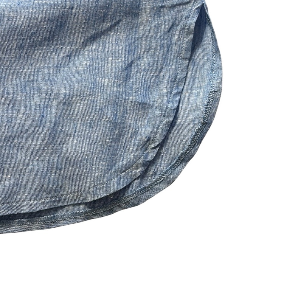 Angela Romano Amalfi Linen Shirtdress S Blue Coastal Made in Italy Old Money - Picture 9 of 11
